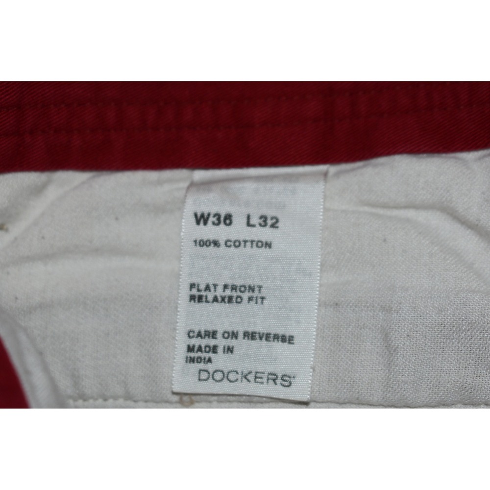 Dockers Cargo Pants Mens 36x32 Baggy Tan Khaki Flat Front Relaxed Fit Cotton - Picture 5 of 7